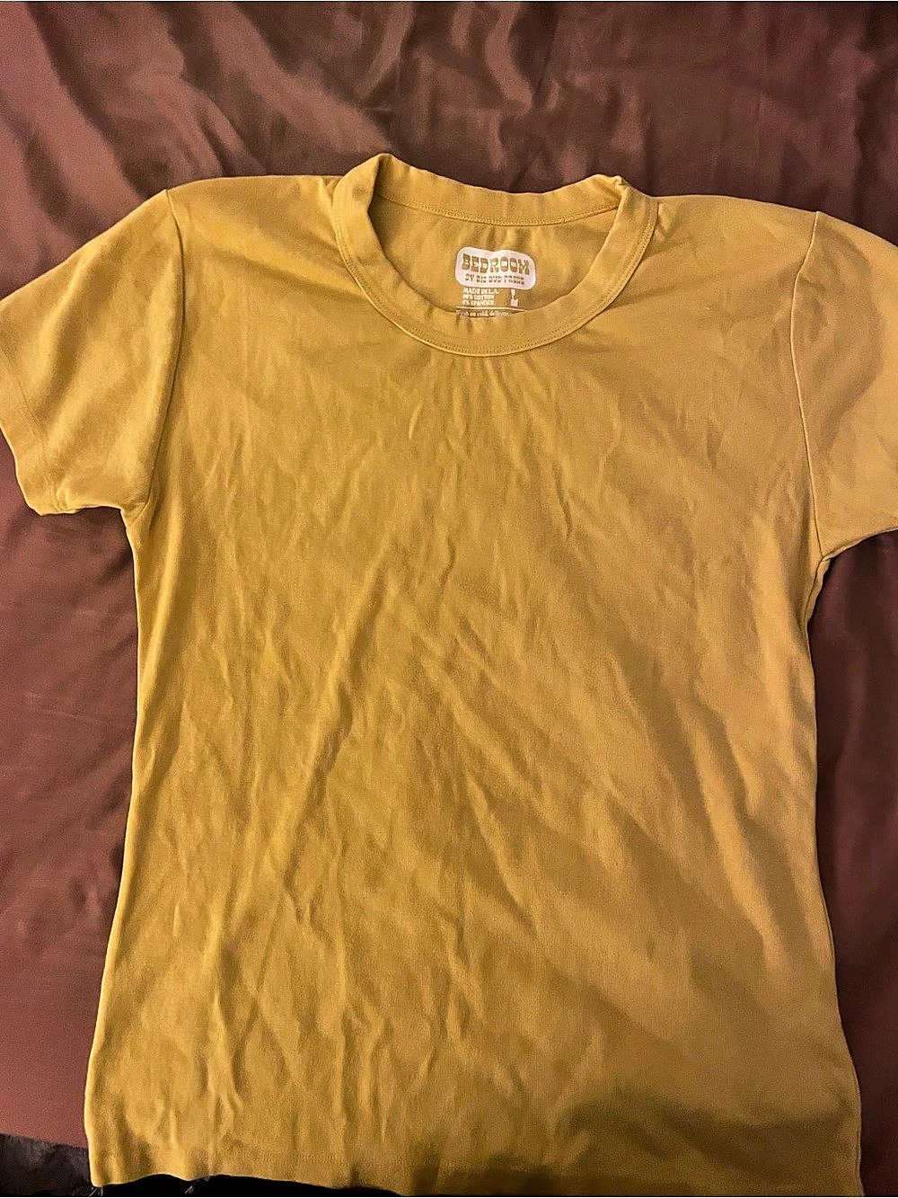 Big Bud Press Bedroom Short Sleeve Tee in Yellow Size Large